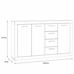 Loftscape Sideboard Ballito I - Walnuss Dekor -Möbel Verkäufe 2024 1000342466 220404 500 SKETCH DETAILS P000000001000342466 sketch