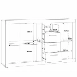 Loftscape Sideboard Ballito I - Walnuss Dekor -Möbel Verkäufe 2024 1000342466 220404 501 SKETCH DETAILS P000000001000342466 sketch
