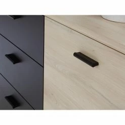 Loftscape Sideboard Piemont I - Schwarz / Eiche Bianco Dekor -Möbel Verkäufe 2024 1000342479 220404 033 DETAILS P000000001000342479