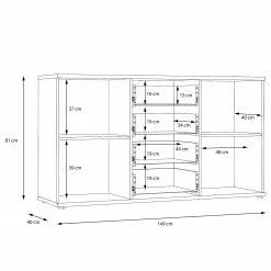 Loftscape Sideboard Piemont I - Schwarz / Eiche Bianco Dekor -Möbel Verkäufe 2024 1000342479 220404 501 SKETCH DETAILS P000000001000342479 sketch