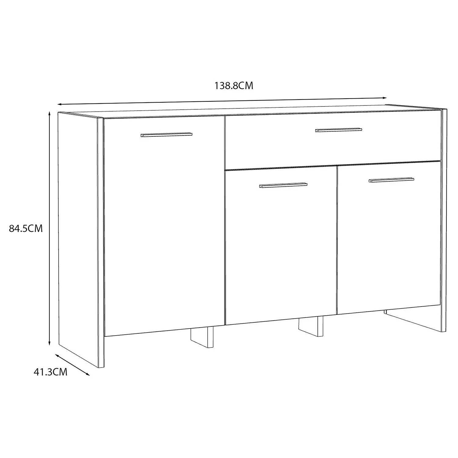 Loftscape Sideboard Sahil - Eiche Sorrento Grau Dekor / Schwarz 11 Loftscape Sideboard Sahil - Eiche Sorrento Grau Dekor / Schwarz – Bild 9