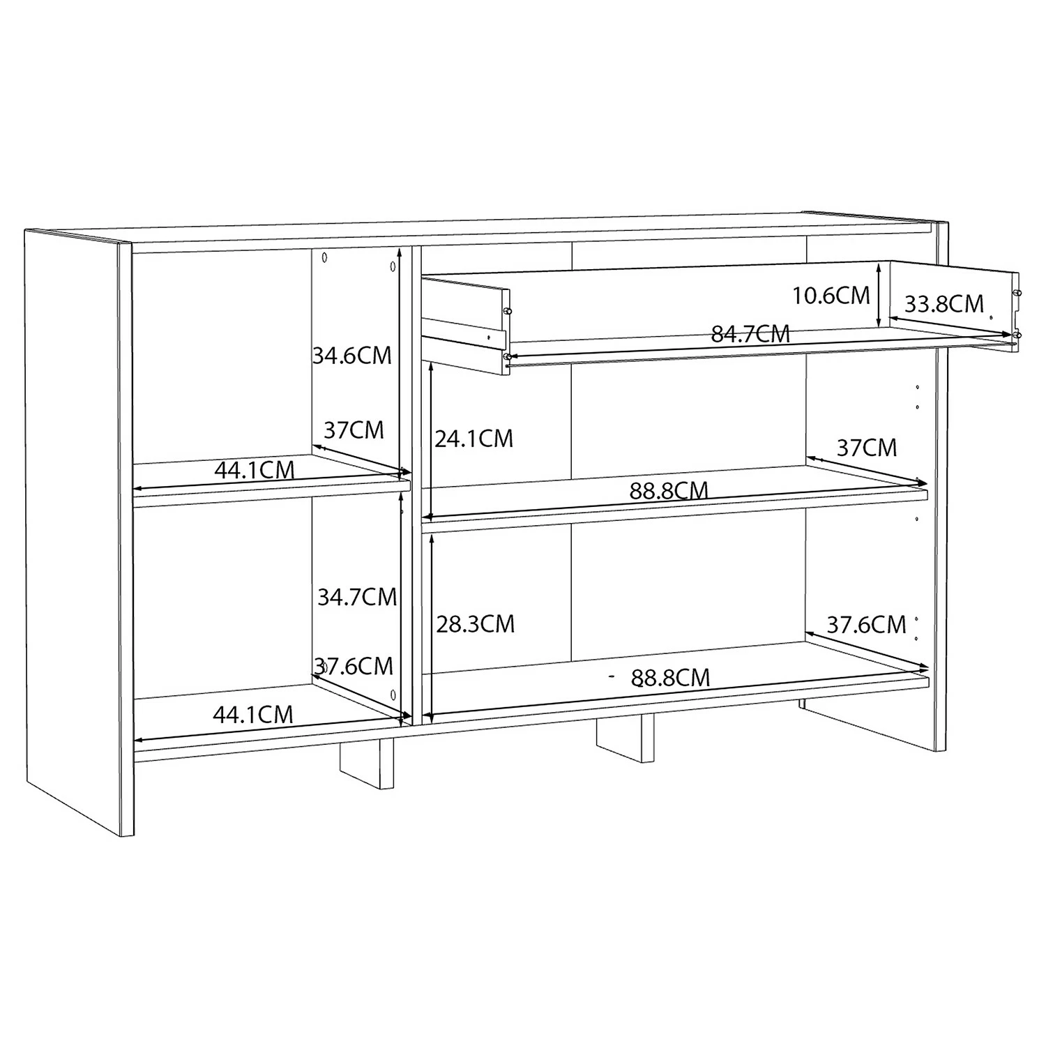 Loftscape Sideboard Sahil - Eiche Sorrento Grau Dekor / Schwarz 12 Loftscape Sideboard Sahil - Eiche Sorrento Grau Dekor / Schwarz – Bild 10
