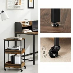 Red Living Schreibtisch-Set Rob (2-teilig) - Eiche Rustikal Dekor / Schwarz -Möbel Verkäufe 2024 1000342991 220407 060 DETAILS P000000001000342991