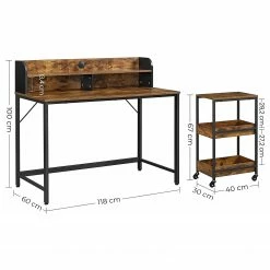 Red Living Schreibtisch-Set Rob (2-teilig) - Eiche Rustikal Dekor / Schwarz -Möbel Verkäufe 2024 1000342991 220407 500 SKETCH DETAILS P000000001000342991 sketch