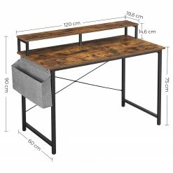 Red Living Schreibtisch Rio - Eiche Rustikal Dekor / Schwarz -Möbel Verkäufe 2024 1000343003 220407 500 SKETCH DETAILS P000000001000343003 sketch