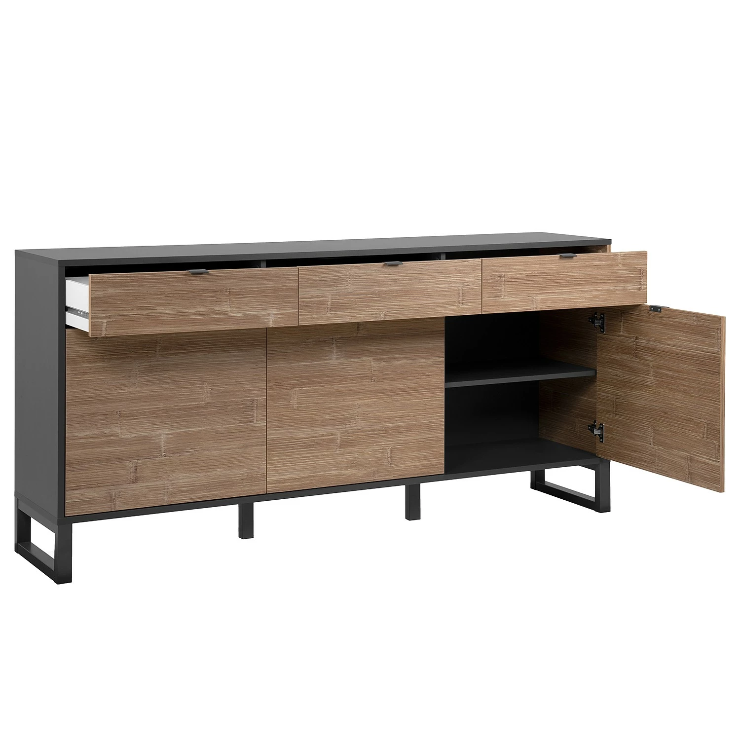 Loftscape Sideboard Mid West I - Bambus Dekor / Anthrazit 9 Loftscape Sideboard Mid West I - Bambus Dekor / Anthrazit – Bild 7