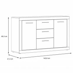 Loftscape Sideboard Vetras - Hochglanz Weiß / Beton Dekor -Möbel Verkäufe 2024 1000344673 220414 500 SKETCH DETAILS P000000001000344673 sketch