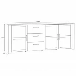Ridgevalley Sideboard Vassia II - Eiche Navy Dekor / Eiche Riviera Dekor -Möbel Verkäufe 2024 1000344683 220414 500 SKETCH DETAILS P000000001000344683 sketch