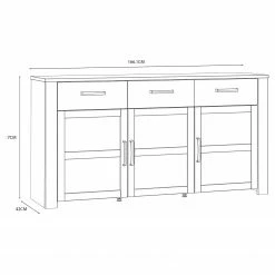 Ridgevalley Sideboard Vassia I - Eiche Navy Dekor / Eiche Riviera Dekor -Möbel Verkäufe 2024 1000344684 220414 500 SKETCH DETAILS P000000001000344684 sketch