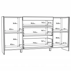 Loftscape Sideboard Urban I - Inkl. Beleuchtung - Weiß / Eiche Grau Dekor -Möbel Verkäufe 2024 1000344691 220414 501 SKETCH DETAILS P000000001000344691 sketch