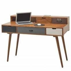 Ars manufacti Schreibtisch Prince - Akazie massiv - Akazie / Grau