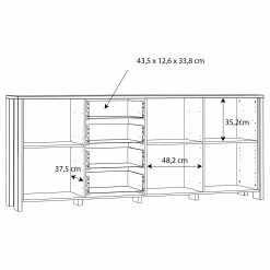 Loftscape Sideboard Ravenswood II - Altholz Dekor / Anthrazit -Möbel Verkäufe 2024 1000348107 220603 501 SKETCH DETAILS P000000001000348107 sketch