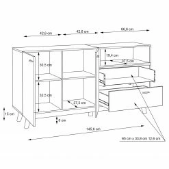 Loftscape Sideboard Pesaro I - Eiche Artisan Dekor / Schwarz -Möbel Verkäufe 2024 1000348113 220603 501 SKETCH DETAILS P000000001000348113 sketch