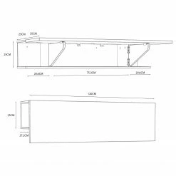 Fredriks Wandschreibtisch Warner - Weiß / Anthrazit -Möbel Verkäufe 2024 1000348140 220505 500 SKETCH DETAILS P000000001000348140 sketch
