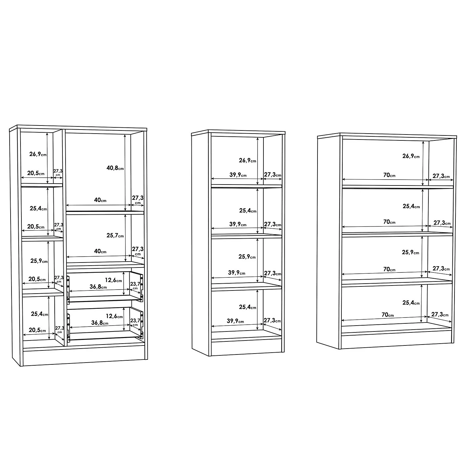 Fredriks Regalwand Wardell (3-teilig) - Eiche Sonoma Dekor 11 Fredriks Regalwand Wardell (3-teilig) - Eiche Sonoma Dekor – Bild 9