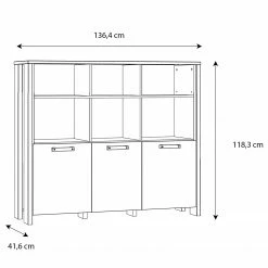 Fredriks Büroregal Clifford - Altholz Dekor / Dunkelgrau -Möbel Verkäufe 2024 1000348167 220505 500 SKETCH DETAILS P000000001000348167 sketch