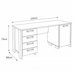 Fredriks Schreibtisch Clifford - Altholz Dekor / Dunkelgrau -Möbel Verkäufe 2024 1000348174 220505 500 SKETCH DETAILS P000000001000348174 sketch
