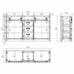 Ridgevalley Sideboard Shutter I - Pinie Weiß Dekor -Möbel Verkäufe 2024 1000348674 220505 501 SKETCH DETAILS P000000001000348674 sketch