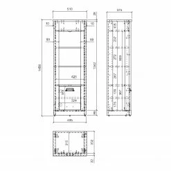 Ridgevalley Regal Shutter - Eiche Dekor -Möbel Verkäufe 2024 1000348689 220505 501 SKETCH DETAILS P000000001000348689 sketch