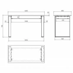 Ridgevalley Schreibtisch Shutter - Eiche Dekor -Möbel Verkäufe 2024 1000348690 220505 501 SKETCH DETAILS P000000001000348690 sketch
