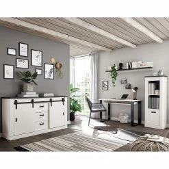 Ridgevalley Büro-Set Shutter V (4-teilig) - Pinie Weiß Dekor