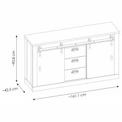 Ridgevalley Büro-Set Shutter V (4-teilig) - Eiche Dekor -Möbel Verkäufe 2024 1000348752 220505 500 SKETCH DETAILS P000000001000348752 sketch