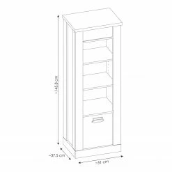 Ridgevalley Büro-Set Shutter V (4-teilig) - Eiche Dekor -Möbel Verkäufe 2024 1000348752 220505 502 SKETCH DETAILS P000000001000348752 sketch