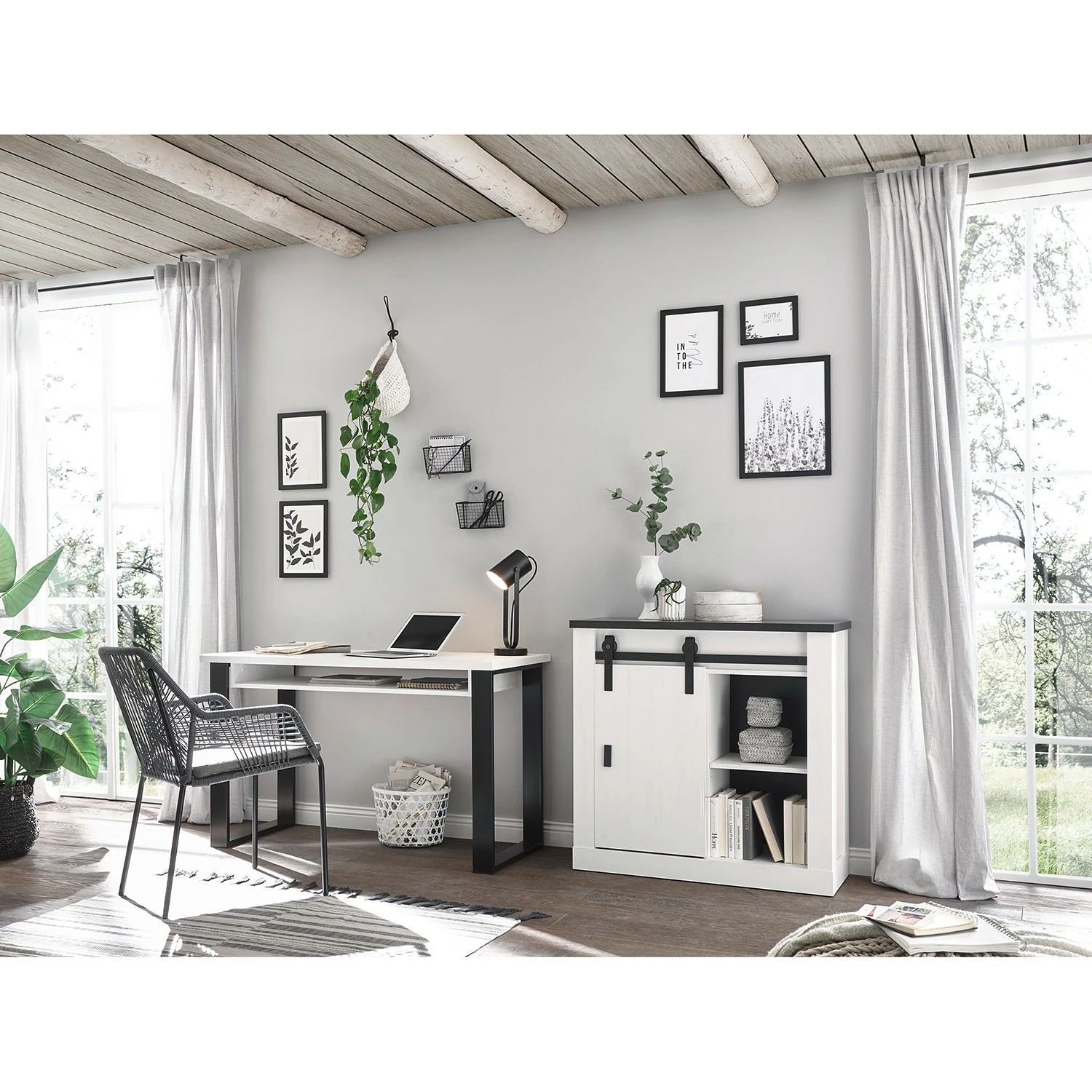 Ridgevalley Büro-Set Shutter II (2-teilig) - Pinie Weiß Dekor 4 Ridgevalley Büro-Set Shutter II (2-teilig) - Pinie Weiß Dekor – Bild 2