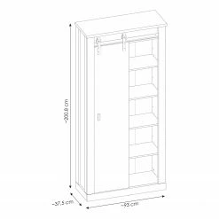 Ridgevalley Büro-Set Shutter III (2-teilig) - Pinie Weiß Dekor -Möbel Verkäufe 2024 1000348755 220505 500 SKETCH DETAILS P000000001000348755 sketch