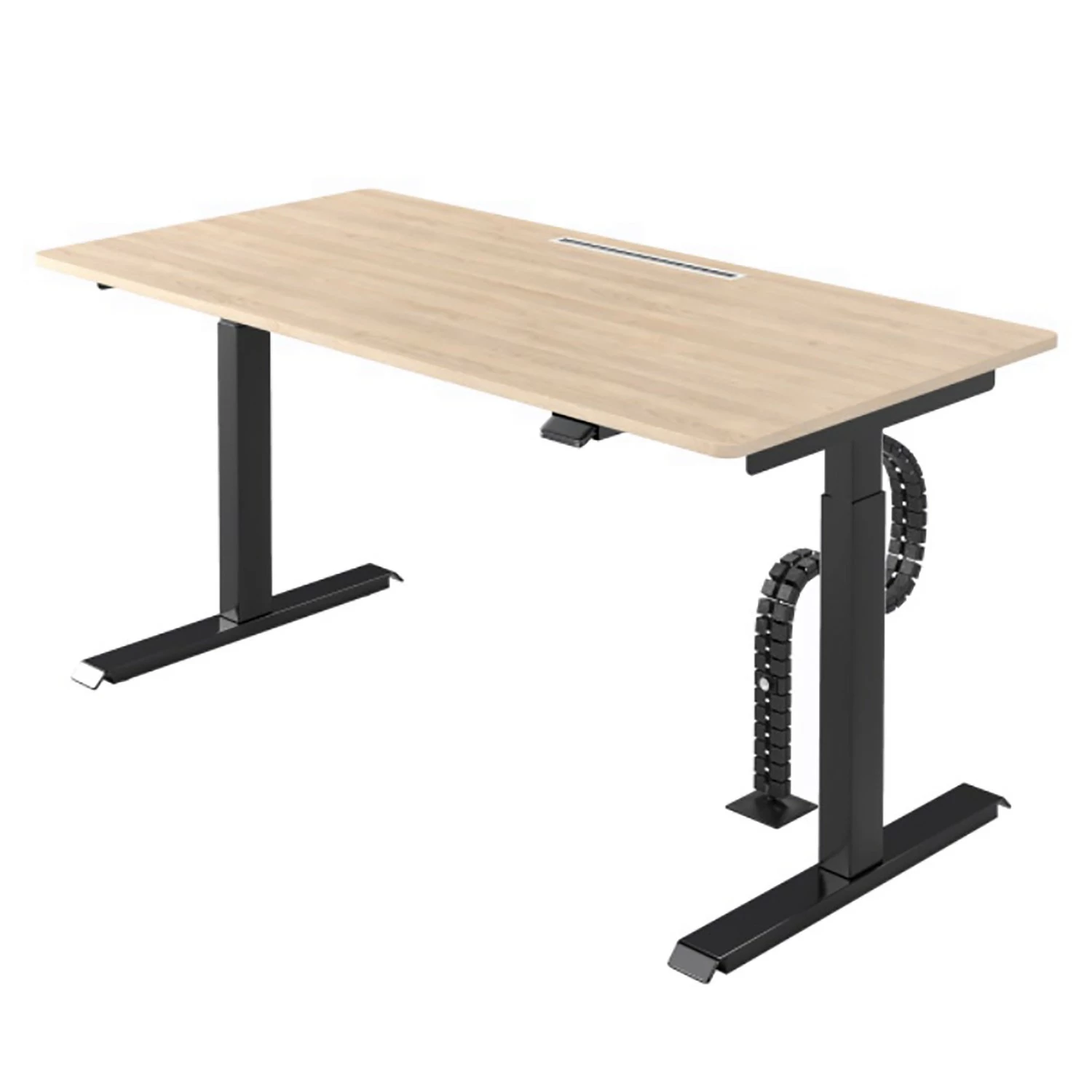 Loftscape Schreibtisch Warnes - (Elektrisch höhenverstellbar) - Eiche Dekor / Schwarz - Breite: 160 cm 3 Loftscape Schreibtisch Warnes - (Elektrisch höhenverstellbar) - Eiche Dekor / Schwarz - Breite: 160 cm
