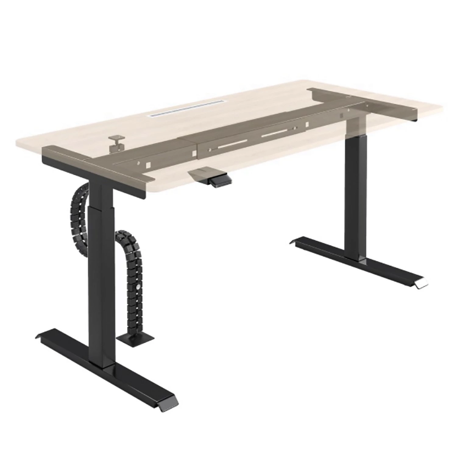 Loftscape Schreibtisch Warnes - (Elektrisch höhenverstellbar) - Eiche Dekor / Schwarz - Breite: 160 cm 4 Loftscape Schreibtisch Warnes - (Elektrisch höhenverstellbar) - Eiche Dekor / Schwarz - Breite: 160 cm – Bild 2