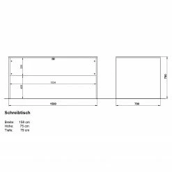 Germania Büroset GW-Lissabon I (2-teilig) - Eiche Navarra Dekor / Graphit -Möbel Verkäufe 2024 1000353374 220520 500 SKETCH DETAILS P000000001000353374 sketch