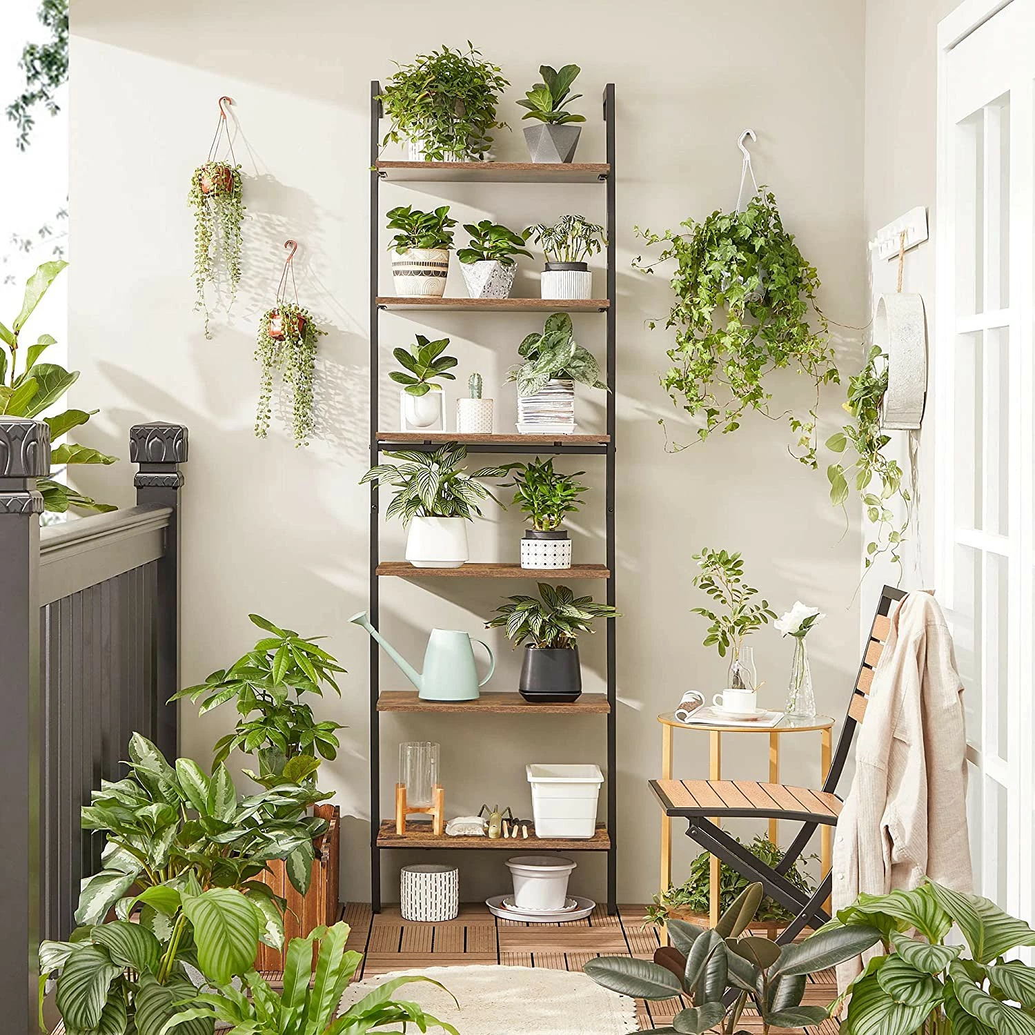 Red Living Leiterregal Crosshill III - Braun / Schwarz 4 Red Living Leiterregal Crosshill III - Braun / Schwarz – Bild 3