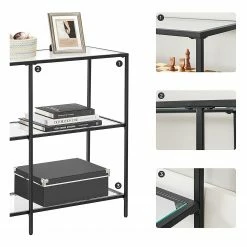 Red Living Regal Poygan I - Glas / Metall - Schwarz -Möbel Verkäufe 2024 1000353410 220601 030 DETAILS P000000001000353410