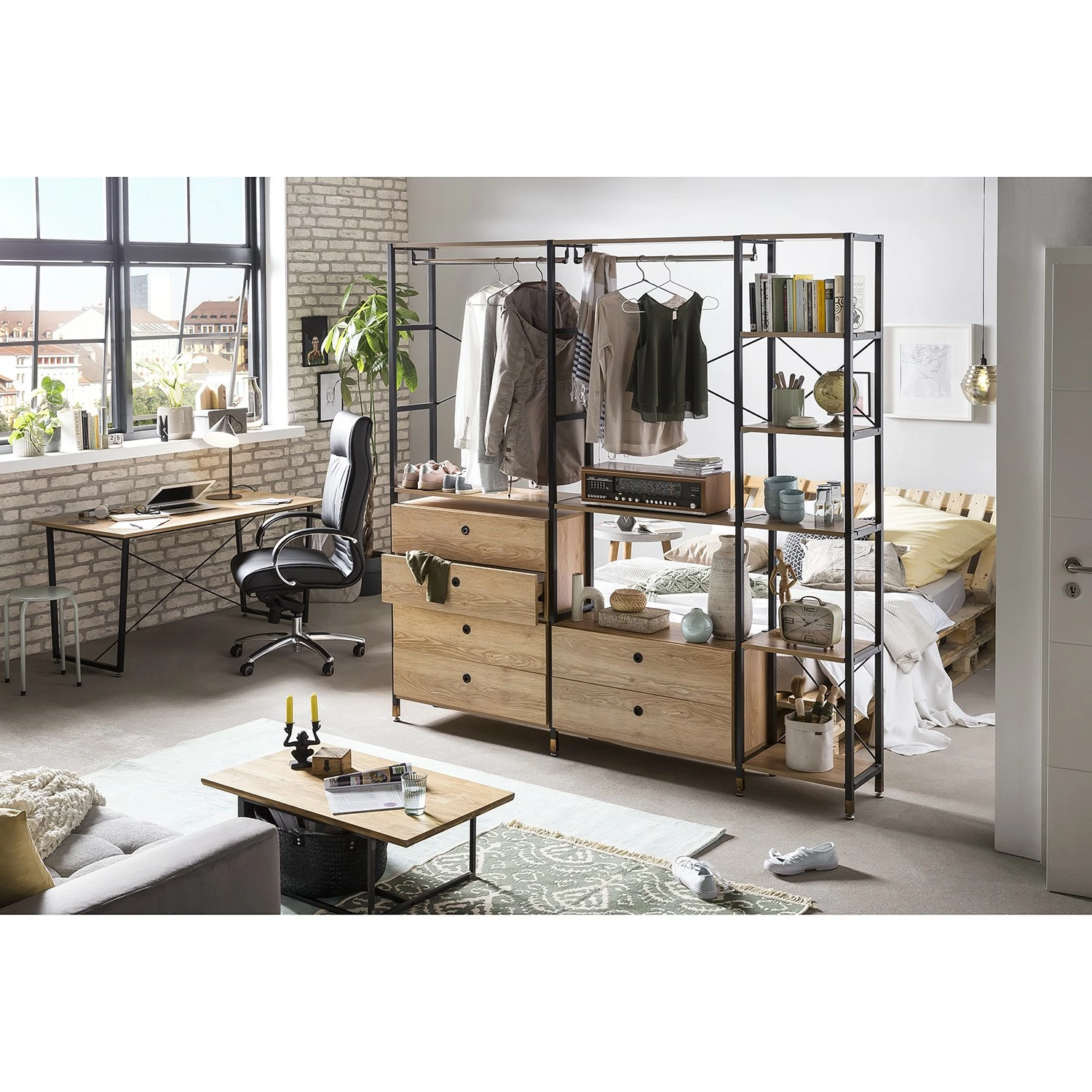 Red Living Regal Ruoms I - Akazie Dekor / Schwarz 4 Red Living Regal Ruoms I - Akazie Dekor / Schwarz – Bild 2