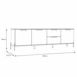 Loftscape Sideboard Ozora III - Hochglanz Weiß / Matt Weiß -Möbel Verkäufe 2024 1000356706 220603 500 SKETCH DETAILS P000000001000356706 sketch