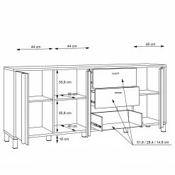 Red Living Sideboard Vallegrande II - Alpenkiefer Dekor / Schwarz -Möbel Verkäufe 2024 1000356708 220603 501 SKETCH DETAILS P000000001000356708 sketch