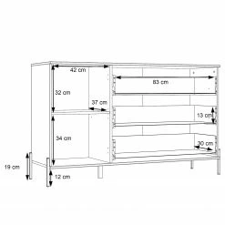 Loftscape Sideboard Ozora I - Hochglanz Weiß / Matt Weiß -Möbel Verkäufe 2024 1000356721 220603 501 SKETCH DETAILS P000000001000356721 sketch