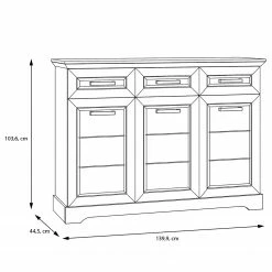 Ridgevalley Sideboard New Dessa III - Kiefer Weiß Dekor -Möbel Verkäufe 2024 1000358010 220616 500 SKETCH DETAILS P000000001000358010 sketch