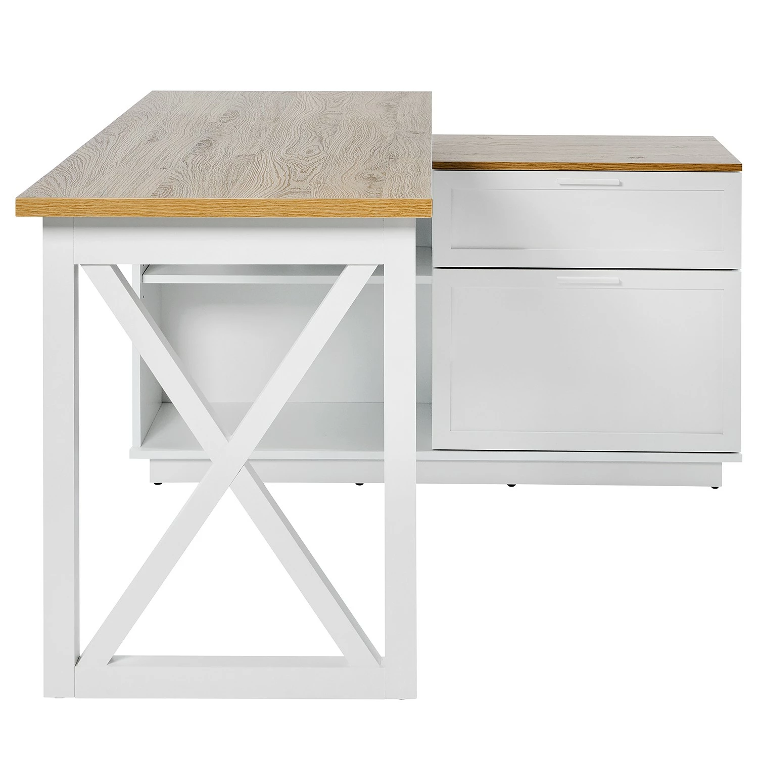 Jahnke Eckschreibtisch Chalet D 155 E - Eiche Dekor / Weiß 8 Jahnke Eckschreibtisch Chalet D 155 E - Eiche Dekor / Weiß – Bild 6