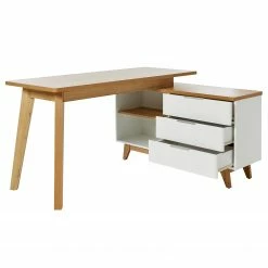 Jahnke Eckschreibtisch Libre D 240 E - Kerneiche Dekor / Weiß -Möbel Verkäufe 2024 1000358897 220615 030 DETAILS P000000001000358897