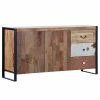 Red Living Sideboard Vallentuna - Mango massiv / Metall - Mango / Schwarz
