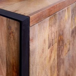 Red Living Sideboard Vallentuna - Mango massiv / Metall - Mango / Schwarz -Möbel Verkäufe 2024 1000359913 220621 040 DETAILS P000000001000359913