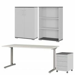 Germania Büroset GW-Profi 2.0 II (4-teilig) - Höhenverstellbar - Hellgrau