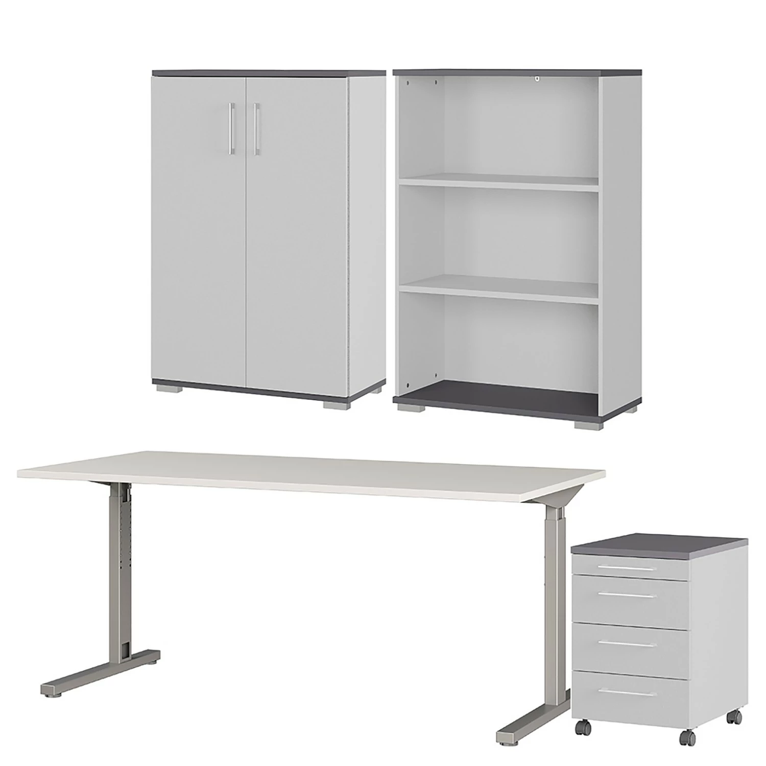 Germania Büroset GW-Profi 2.0 II (4-teilig) - Höhenverstellbar - Hellgrau 3 Germania Büroset GW-Profi 2.0 II (4-teilig) - Höhenverstellbar - Hellgrau