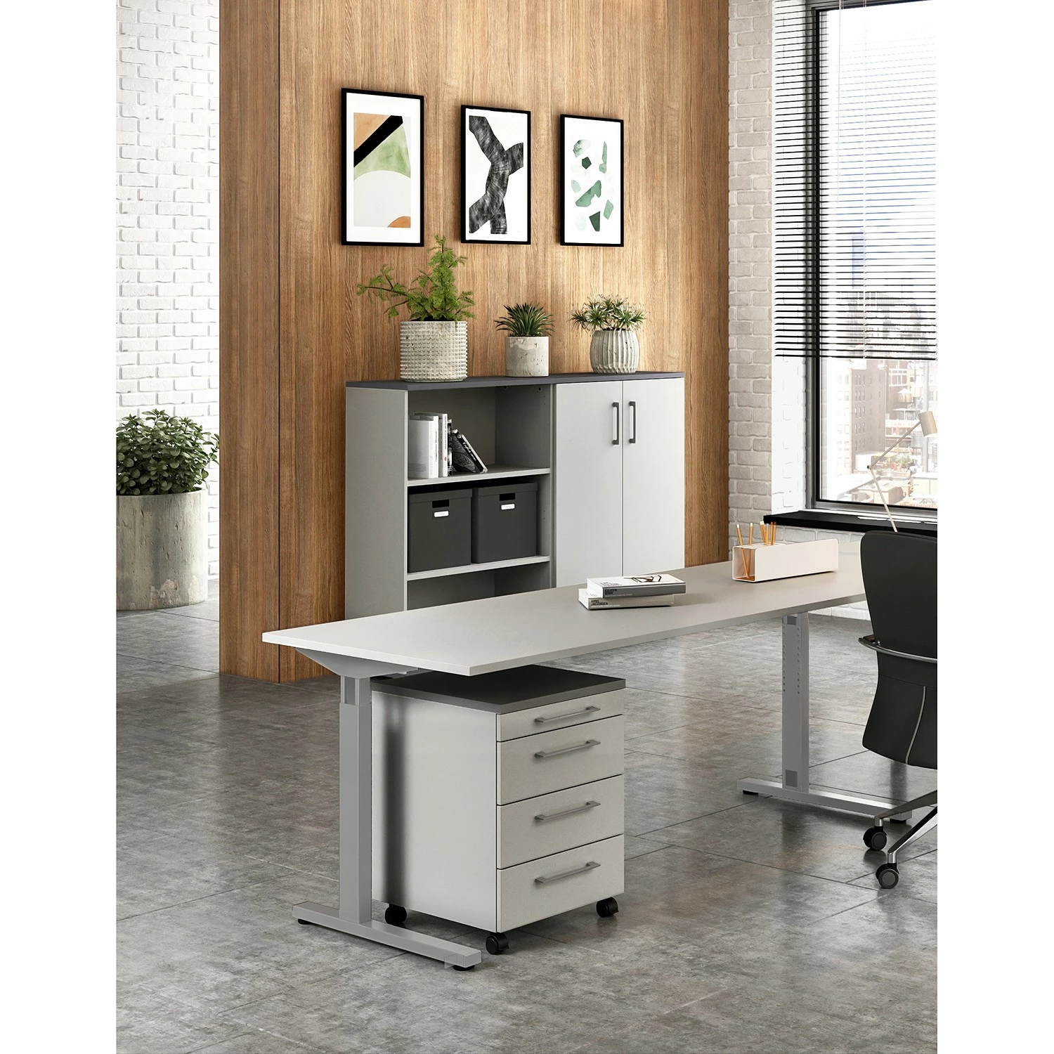 Germania Büroset GW-Profi 2.0 II (4-teilig) - Höhenverstellbar - Hellgrau 4 Germania Büroset GW-Profi 2.0 II (4-teilig) - Höhenverstellbar - Hellgrau – Bild 2