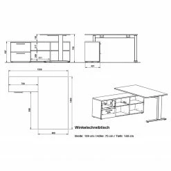 Germania Büroset GW-Agenda IV (4-teilig) - Eiche Grandson Dekor / Graphit -Möbel Verkäufe 2024 1000360362 220622 503 SKETCH DETAILS P000000001000360362 sketch