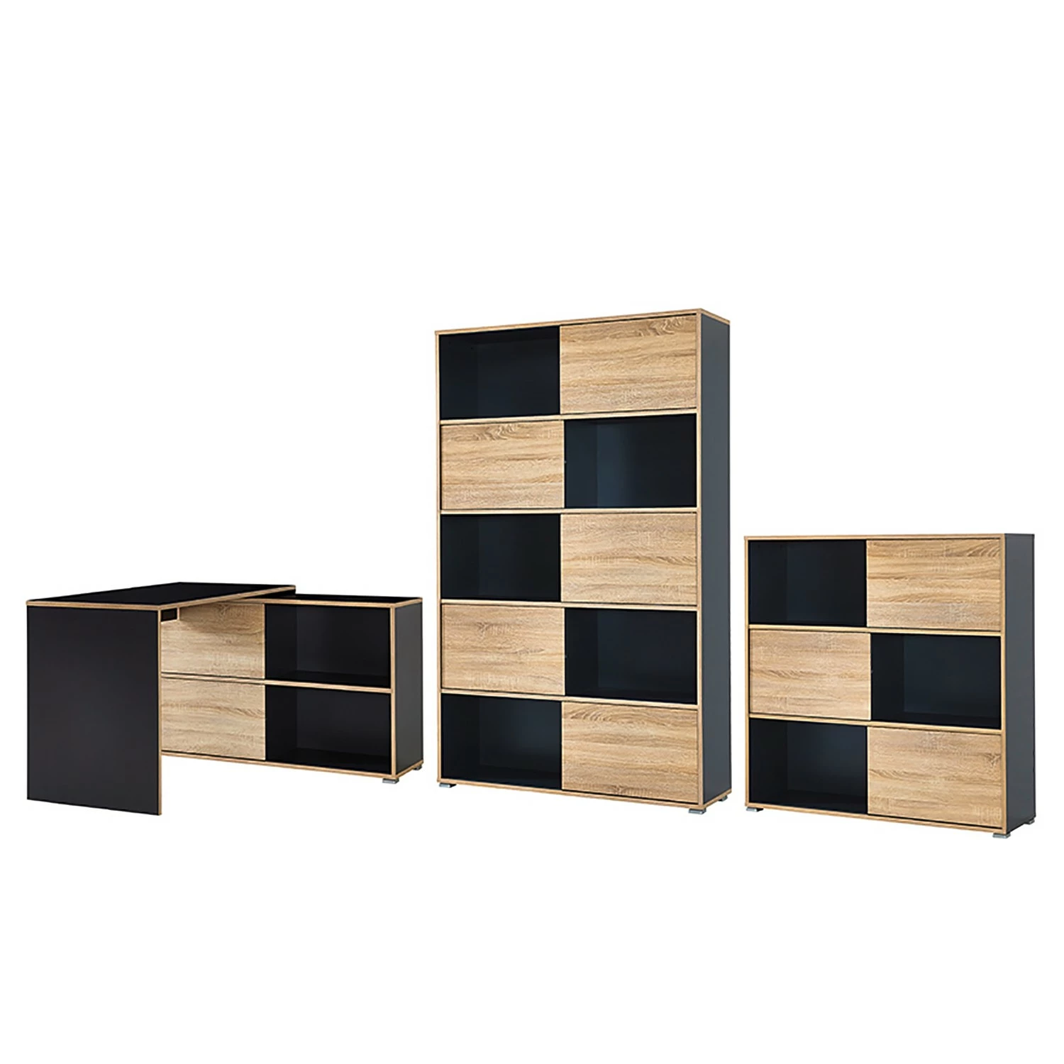 Germania Büroset Mingle III (3-teilig) - Anthrazit / Eiche Sonoma Dekor 3 Germania Büroset Mingle III (3-teilig) - Anthrazit / Eiche Sonoma Dekor