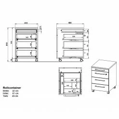 Germania Büroset GW-Agenda V (5-teilig) - Höhenverstellbar - Eiche Grandson Dekor / Graphit -Möbel Verkäufe 2024 1000360375 220622 504 SKETCH DETAILS P000000001000360375 sketch