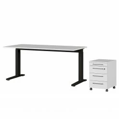 Germania Büroset GW-Agenda I (2-teilig) - Höhenverstellbar - Lichtgrau / Schwarz